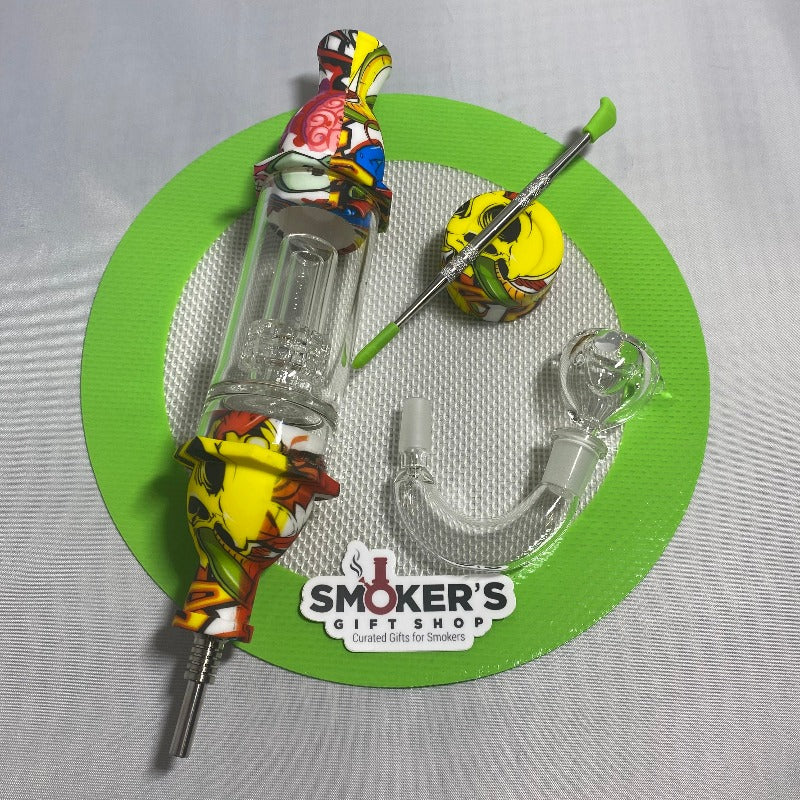 Silicone Nectar Collector with Glass Bubbler Set