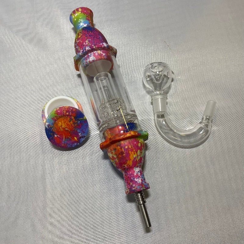 Silicone Nectar Collector with Glass Bubbler Set