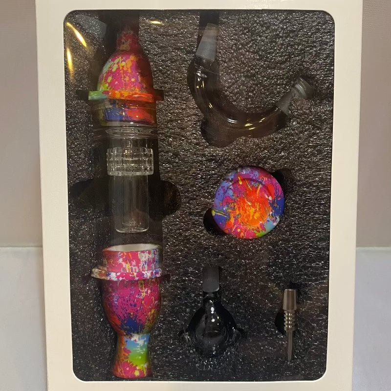 Silicone Nectar Collector with Glass Bubbler Set