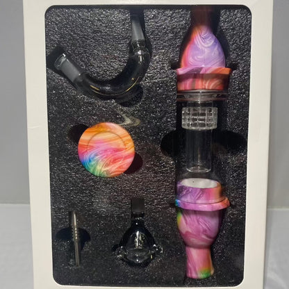 Silicone Nectar Collector with Glass Bubbler Set